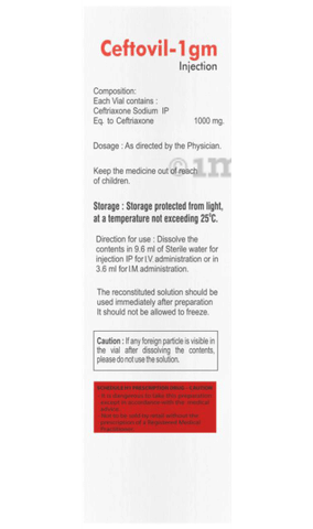 Ceftovil 1gm Injection image