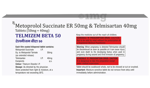 Telmizem Beta 50 Tablet ER image