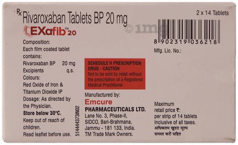 Exafib 20mg Tablet image Exafib 20mg Tablet image