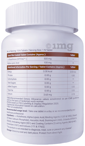 how glutathione works in the body Glutone Tablet| L-Glutathione & Alpha Lipoic Acid: Buy strip of 10.0  tablets at best price in India main image 1