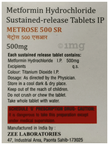 MetROSE 500mg Tablet SR image