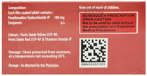 Histafree 180 Tablet image