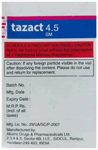 Tazact 4.5gm Injection image