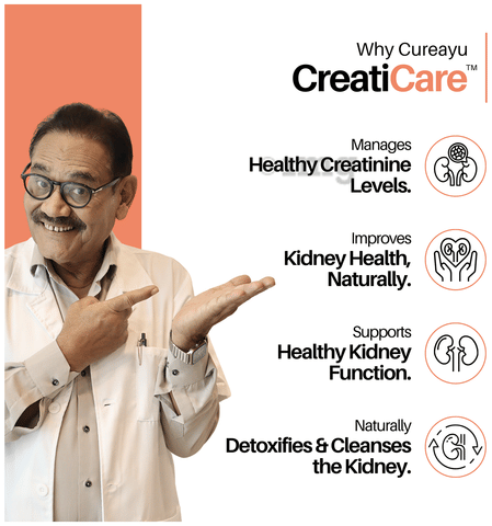 Cureayu CreatiCare Capsules | Supports Healthy Creatinine Level & Kidney Detox | 21+ Natural Herbs 7