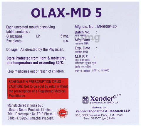 Olax-MD 5 Tablet image Olax-MD 5 Tablet image
