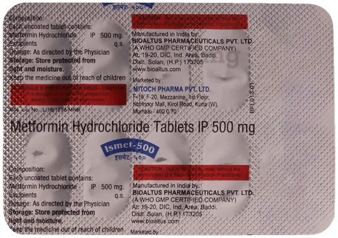 Ismet 500mg Tablet image