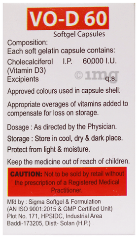 VO-D 60 Softgel Capsule image VO-D 60 Softgel Capsule image