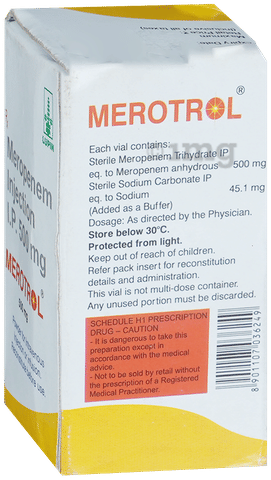 Merotrol 500mg Injection image