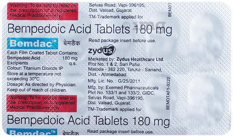 Bemdac 180mg Tablet image