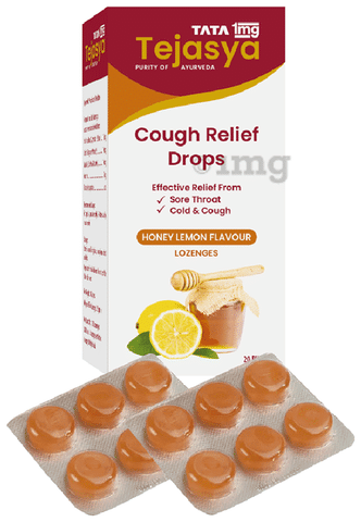 Tata 1mg Tejasya Cough Relief Drops Honey lemon: Buy strip of 6.0