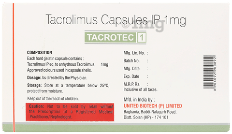 Tacrotec 1mg Capsule image