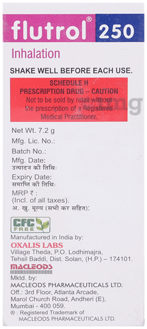 Flutrol 250 Inhaler image Flutrol 250 Inhaler image