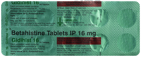 Gidihist 16mg Tablet image Gidihist 16mg Tablet image