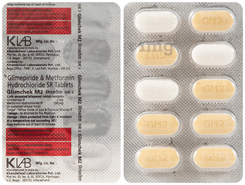 Glimchek M 2mg/500mg Tablet