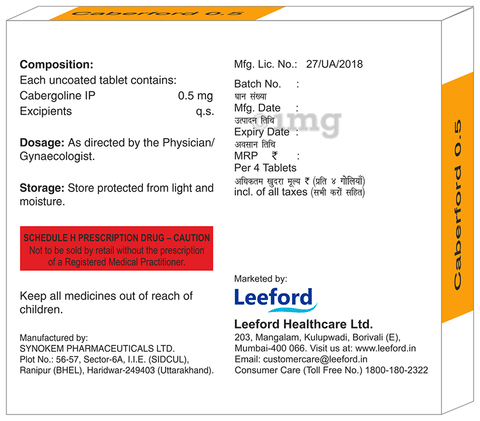 Caberford 0.5 Tablet image Caberford 0.5 Tablet image