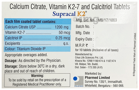 Supracal K2 Tablet | Advanced Bone & Joint Health Supplement image