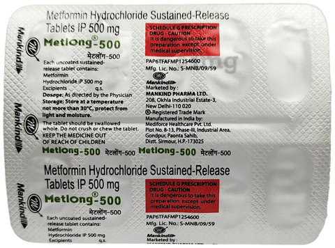 Metlong 500 Tablet SR image
