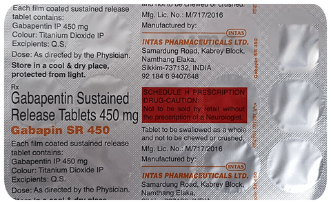 Gabapin SR 450 Tablet image