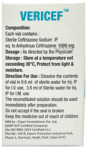 Vericef 1gm Injection image Vericef 1gm Injection image
