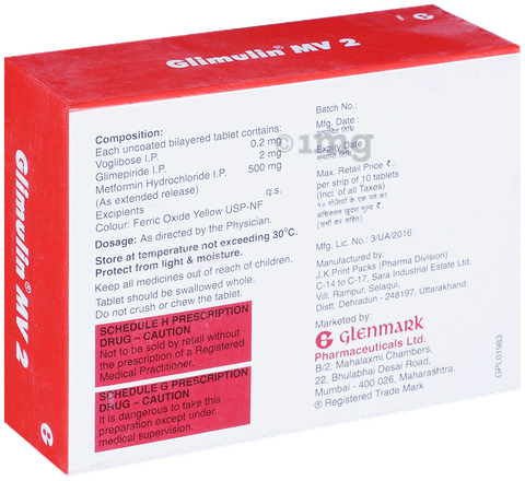 Glimulin MV 2 Tablet ER image Glimulin MV 2 Tablet ER image