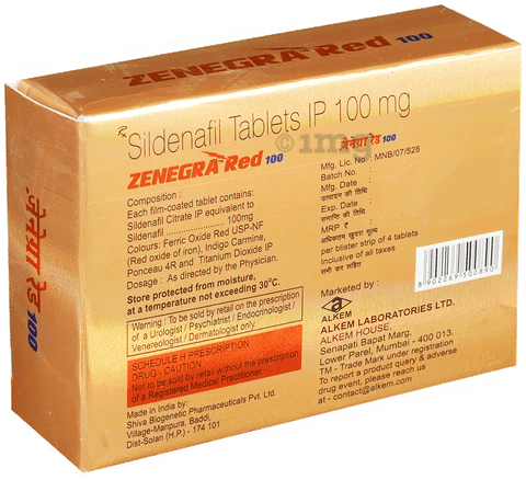 zenegra red 100 price in india