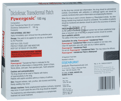 Powergesic 100mg Transdermal Patch image