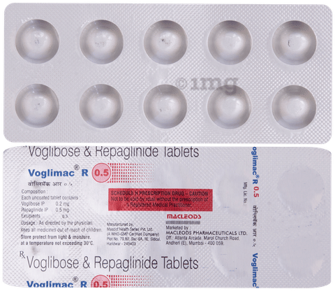 Voglimac R 0.5mg/0.2mg Tablet image Voglimac R 0.5mg/0.2mg Tablet image