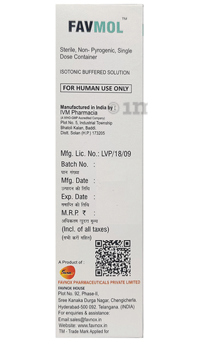 Favmol 1000mg Infusion image Favmol 1000mg Infusion image