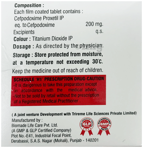 Cidalcef 200 Tablet image