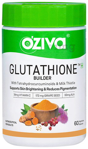 Oziva Glutathione Builder with Vitamin C & Milk Thistle | Capsule for Skin Health (60 Each): Buy box of 1.0 Bottle at best price in India