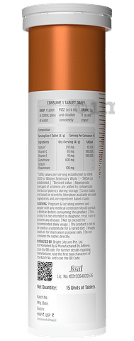 HK Vitals Glutathione Effervescent Tablet (15 Each) Orange: Buy combo pack of 2.0 bottles at in India | 1mg HK Vitals Glutathione Effervescent Tablet (15 Each) Orange: Buy combo pack of 2.0 bottles at in India | 1mg
