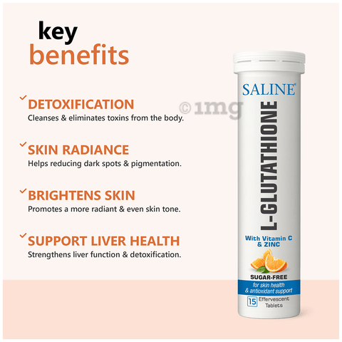 l glutathione with vitamin c benefits Saline L-Glutathione with Vitamin C & Zinc Effervscent Tablet (15 Each) Sugar Free