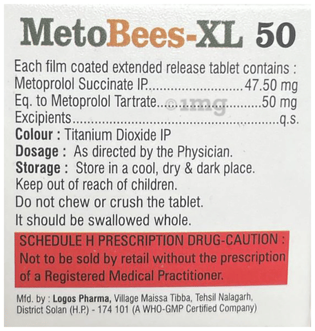 Metobees XL 50 Tablet image Metobees XL 50 Tablet image