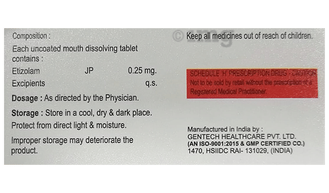 Shant 0.25 Tablet MD image Shant 0.25 Tablet MD image