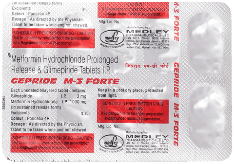 Gepride M 3 Forte Tablet PR image Gepride M 3 Forte Tablet PR image