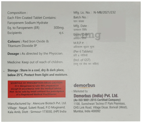Faroxcef 300mg Tablet ER image Faroxcef 300mg Tablet ER image