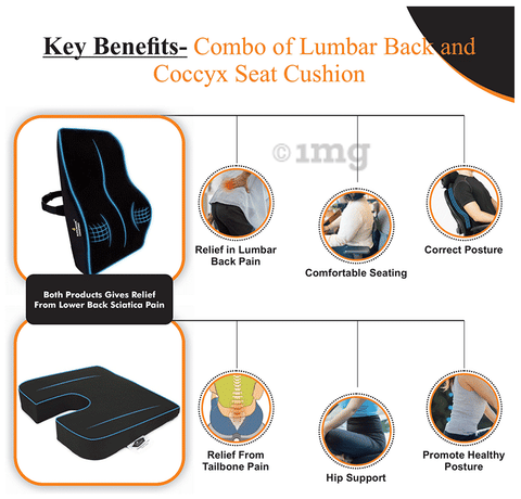Superfine Comfort Combo of Orthopedic Memory Foam Lumbar Back - Main Image