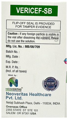 Vericef-SB 1.5gm Injection