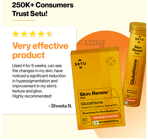 setu glutathione deink benefits reviews Buy Skin Glow & Youth Combo, Setu Fizz Tablets + Collagen with Ceramosides (30 days) Online SETU Skin Renew, Glutathione with