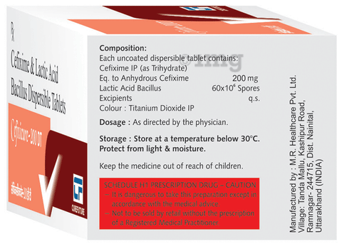 Cefixicure 200 DT Tablet image