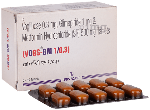 Vogs GM 1mg/500mg/0.3mg Tablet