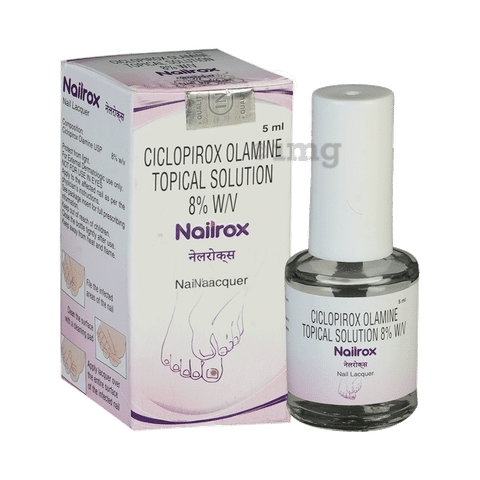 Ciclopirox topical solution nail lacquer, used to treat fungal infections  of the fingernails and toenails; isolated on a white surface Stock Photo -  Alamy