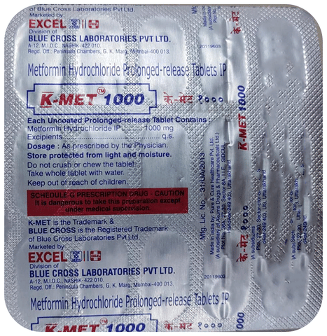 K-Met 1000mg Tablet PR image