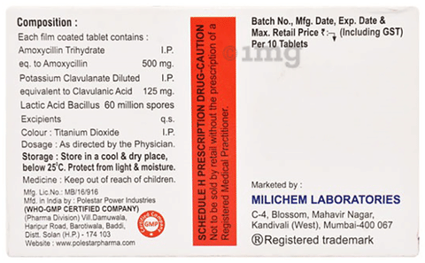 Clavomil 625 Tablet image