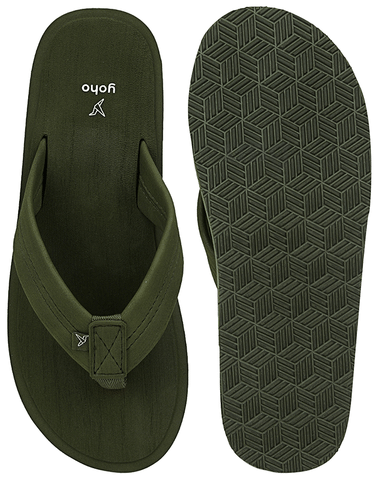 Olive green top flip flops
