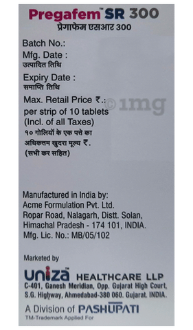 Pregafem SR 300 Tablet image
