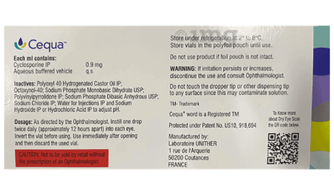 Cequa Ophthalmic Solution (0.25ml Each) image