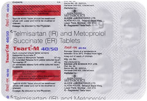 Tsart-M 40/50 Tablet ER image Tsart-M 40/50 Tablet ER image