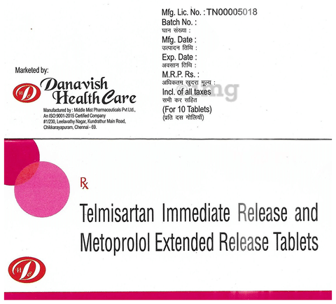 Danavish Telmisartan+Metoprolol Tablet ER