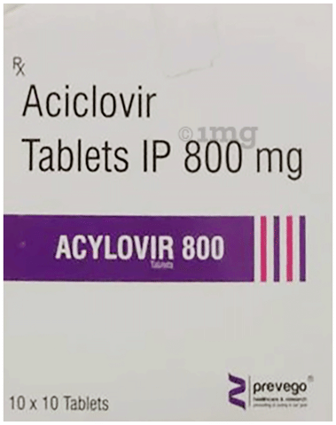 Acylovir 800mg Tablet image Acylovir 800mg Tablet image